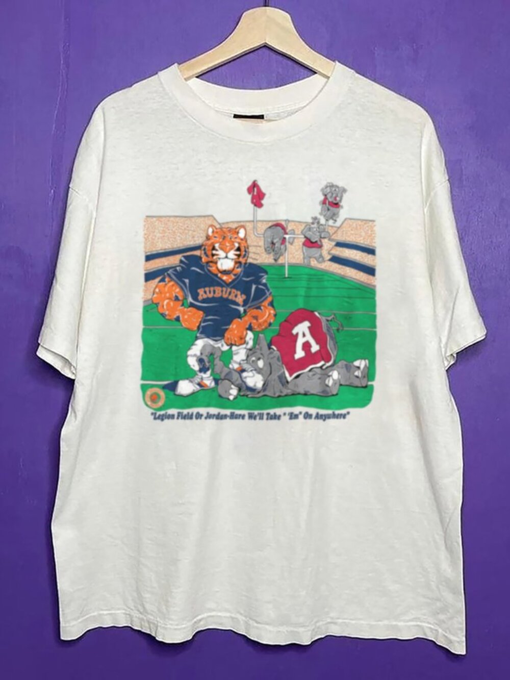 Vintage Auburn Tigers Vs Alabama Kegion Field Or Jordan Hare Unisex Shirt Tee